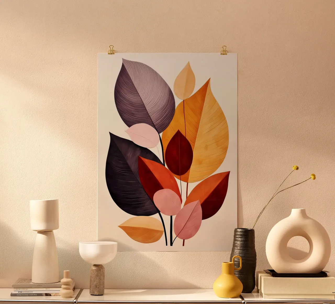 Botanico astratto poster con telaio in plastica da Jose