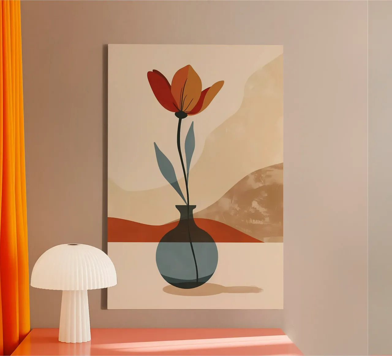 Fluisteringen in een vaas canvas met Baklijst van Jose