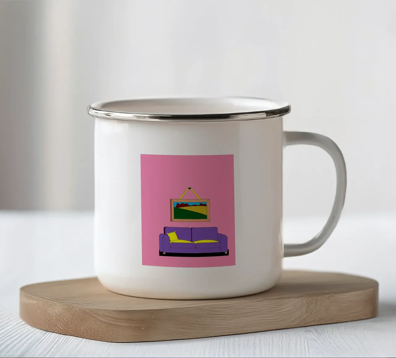 Sedia e telaio tazza in smalto da OUR SHOP