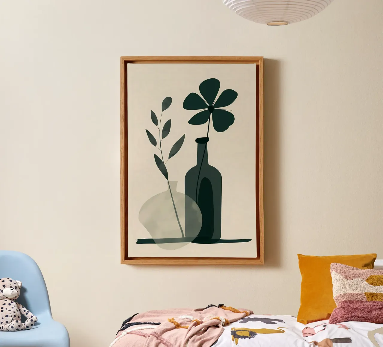 Bloem in stilte canvas met Baklijst van Jose