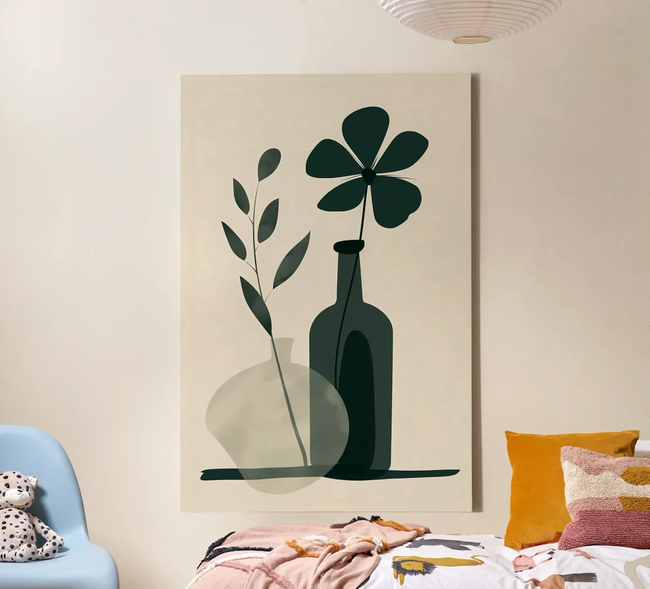 Bloem in stilte canvas met Baklijst van Jose