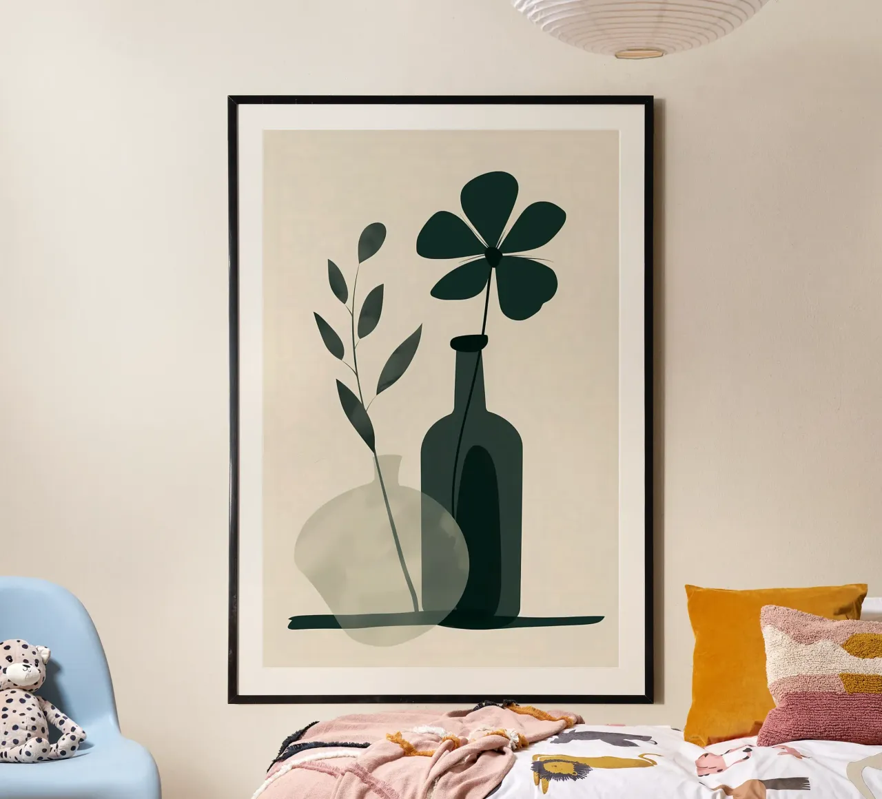 Fiore nel silenzio poster con telaio in alluminio da Jose