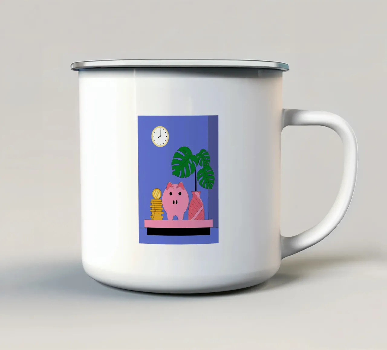Risparmio e vaso di fiori tazza in smalto da OUR SHOP
