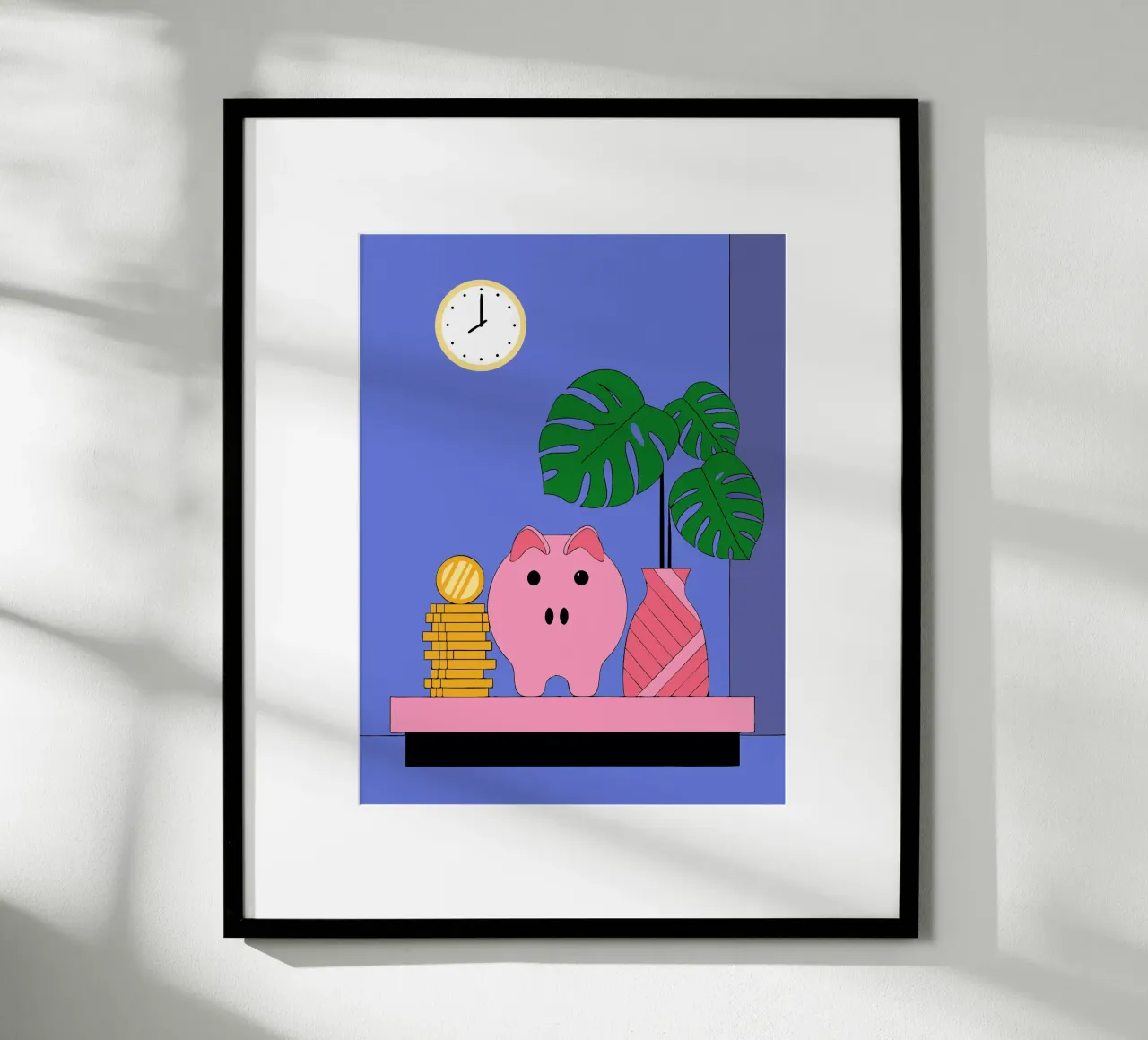 Risparmio e vaso di fiori poster con telaio in legno da OUR SHOP