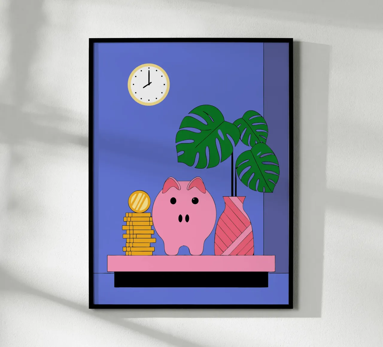 Risparmio e vaso di fiori poster con telaio in legno da OUR SHOP