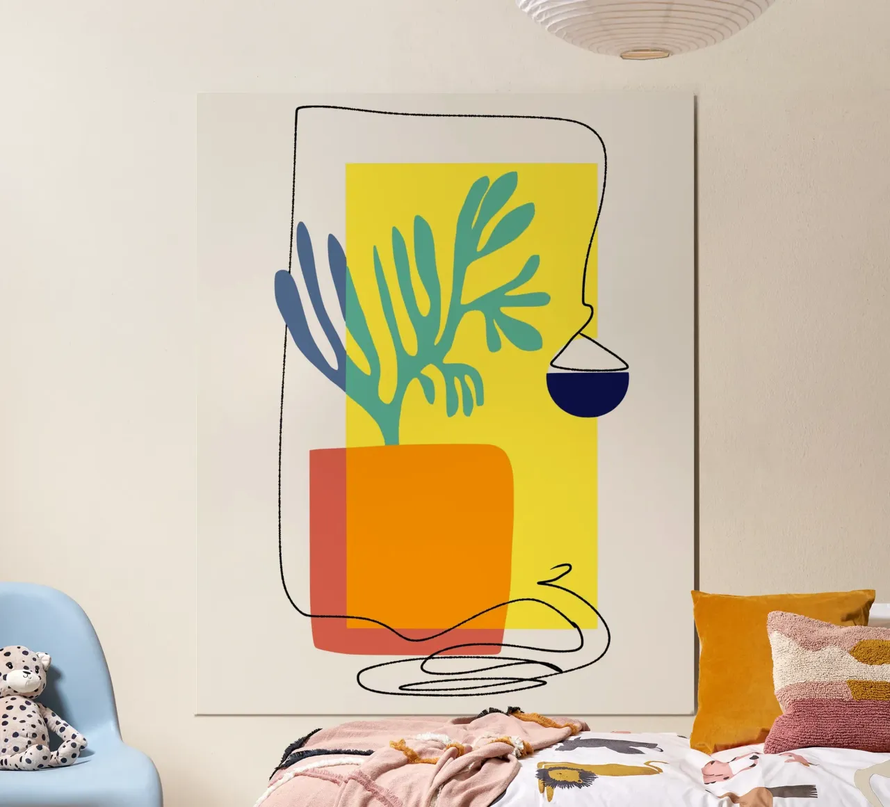 Tri color interior 04 poster con telaio in alluminio da Little Dean