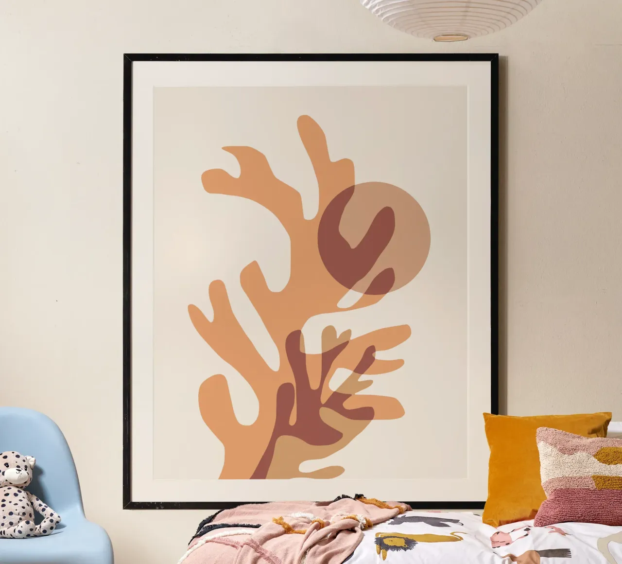 Luna di corallo poster con telaio in alluminio da Little Dean