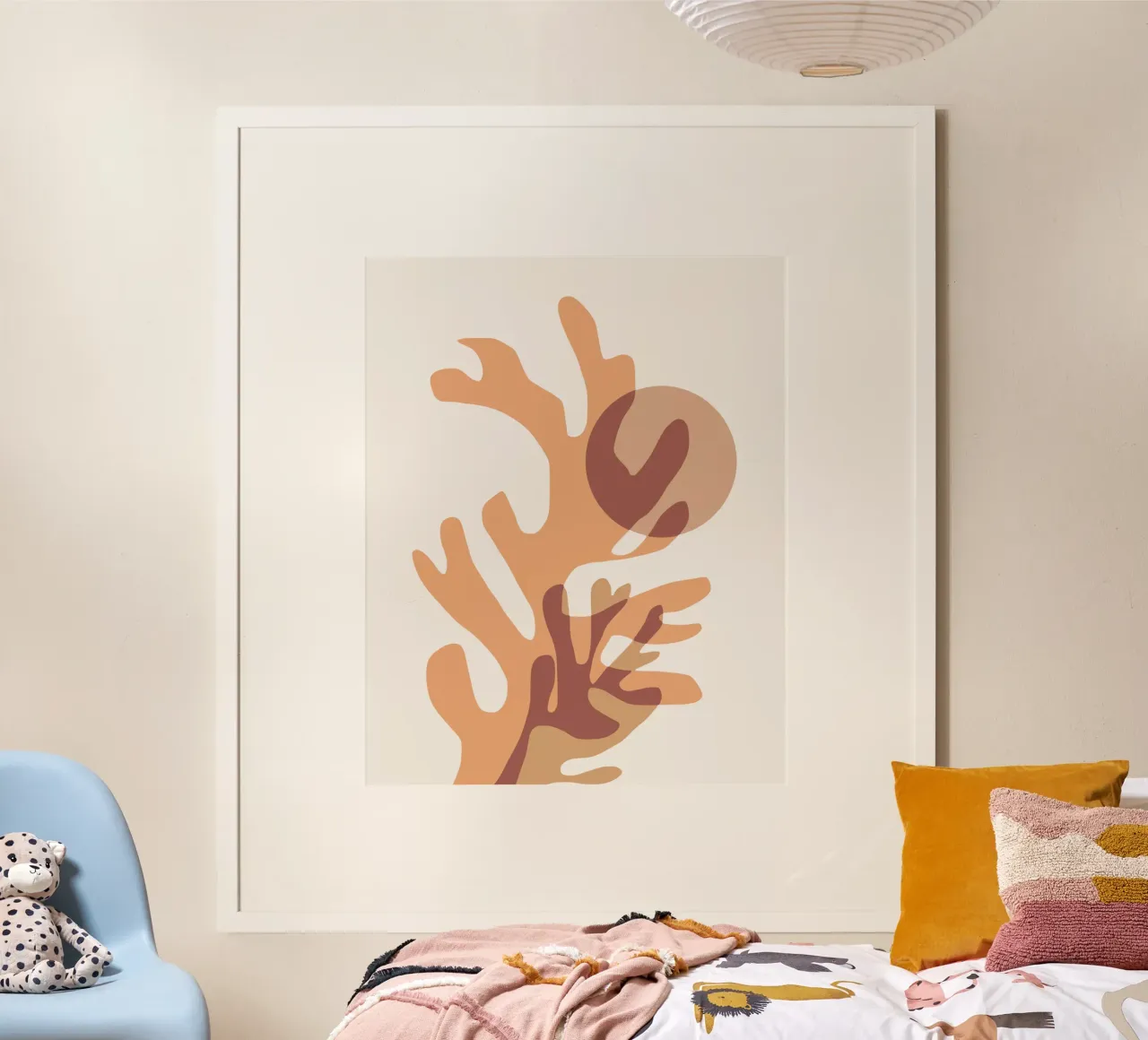 Luna di corallo poster con telaio in alluminio da Little Dean