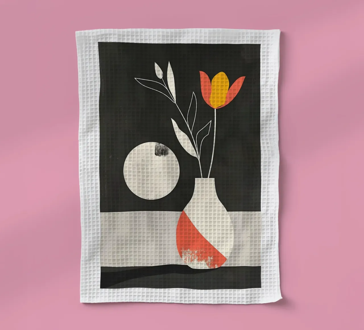 Tulipe minimaliste dans un vase torchon de Jose