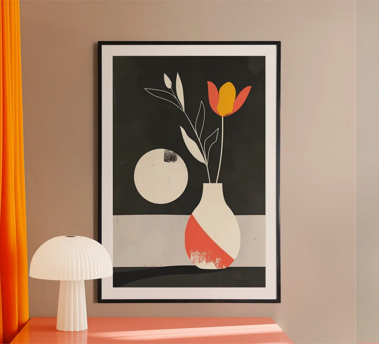 Tulipano minimalista in vaso poster da Jose
