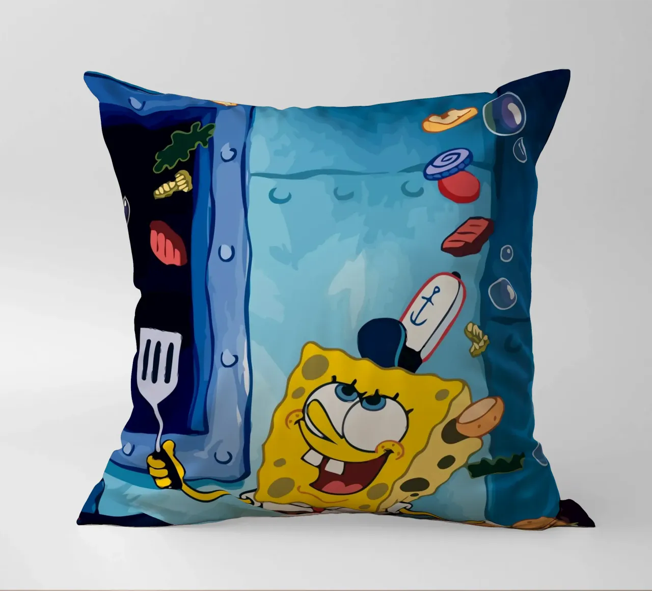 Spongebob is making a burger cuscino da Dumery Art