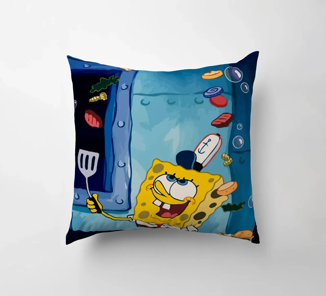 Spongebob is making a burger cuscino da Dumery Art