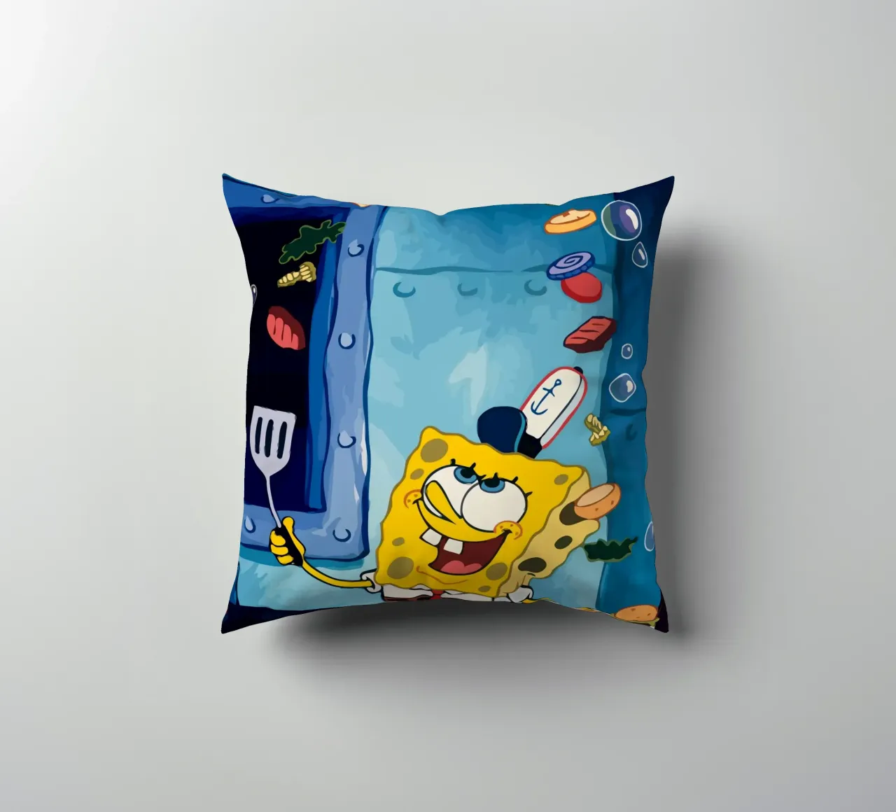 Spongebob is making a burger cuscino da Dumery Art