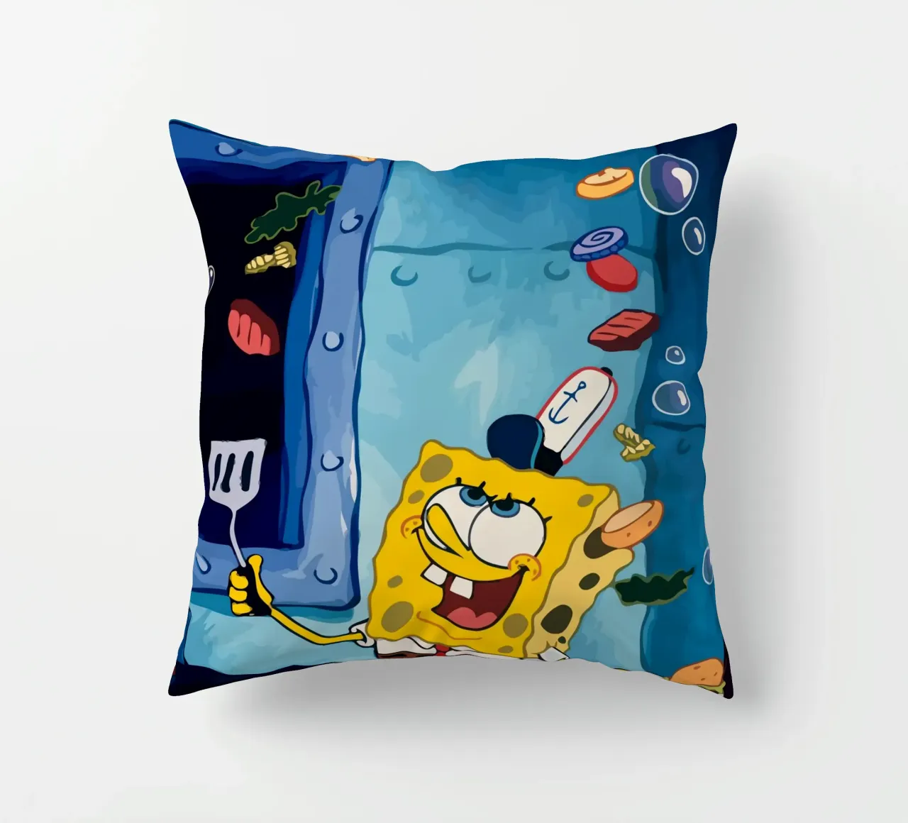Spongebob is making a burger cuscino da Dumery Art