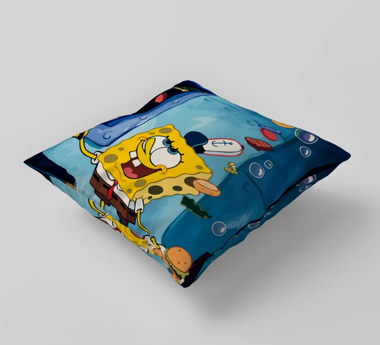 Spongebob is making a burger cuscino da Dumery Art