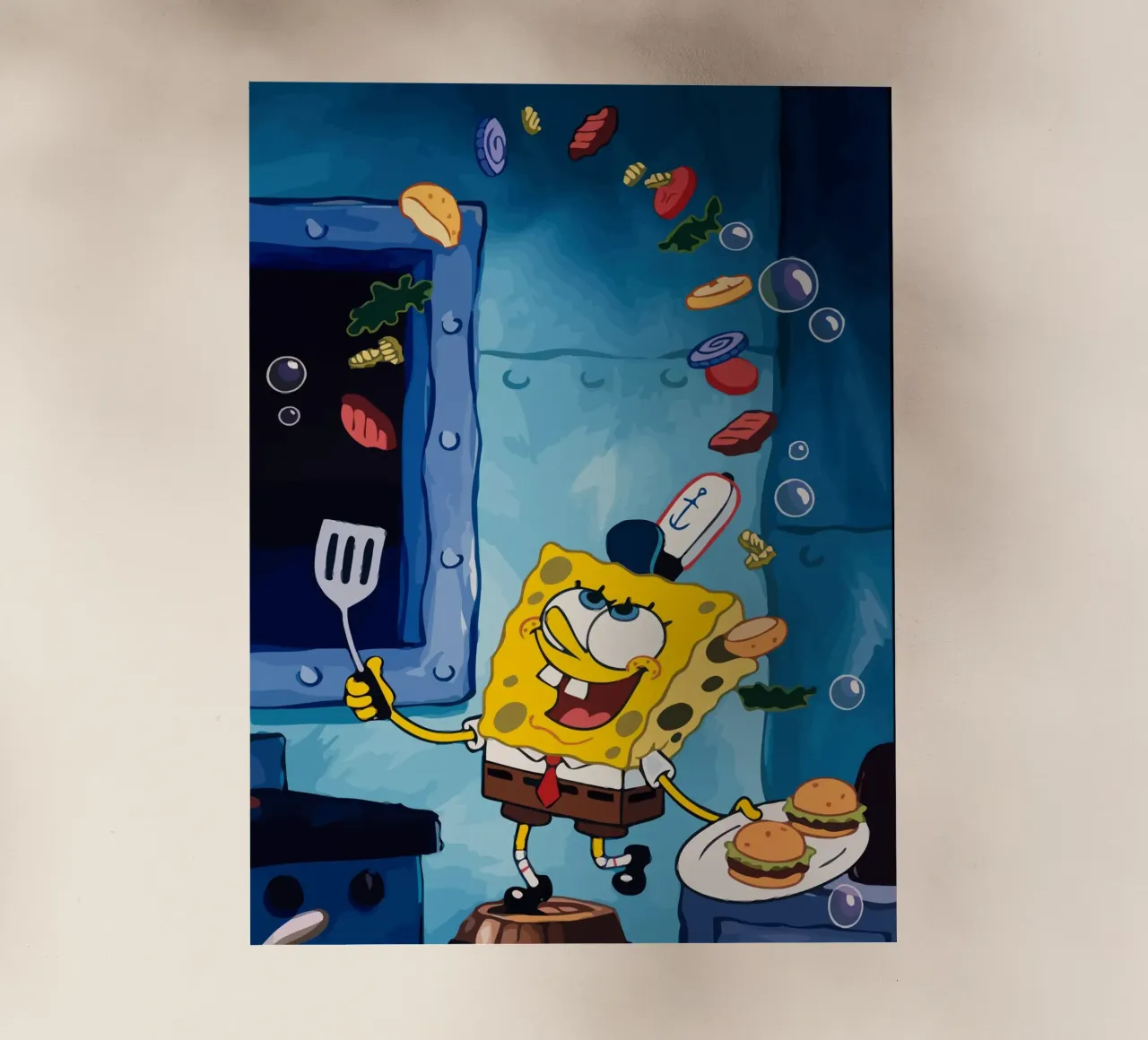 Spongebob is making a burger pellicola backlit da Dumery Art