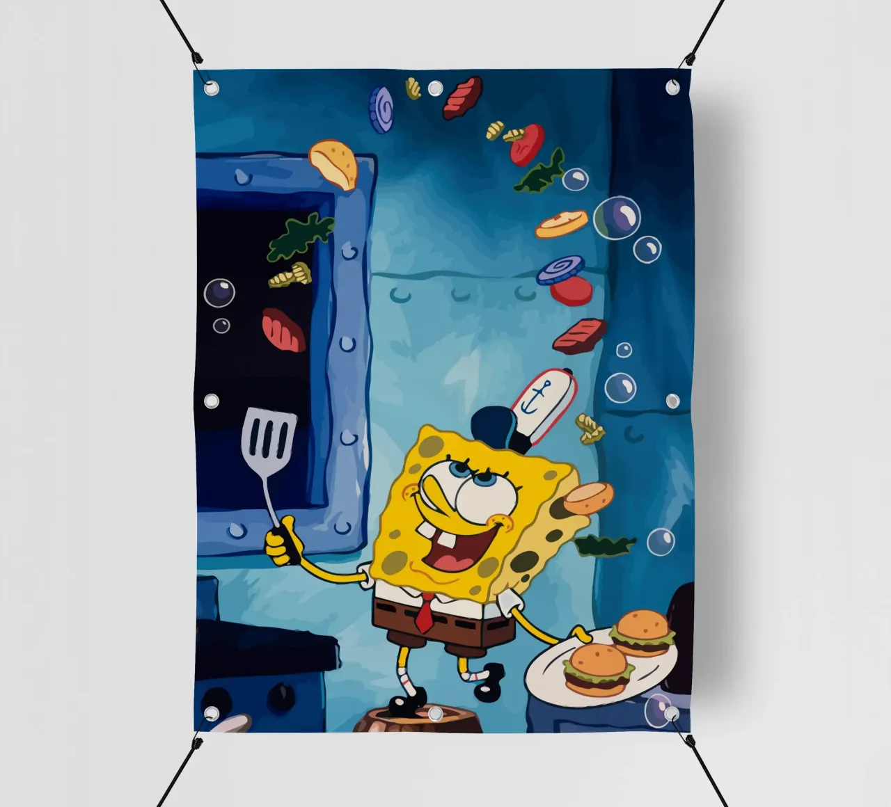 Spongebob is making a burger telo in pvc da Dumery Art