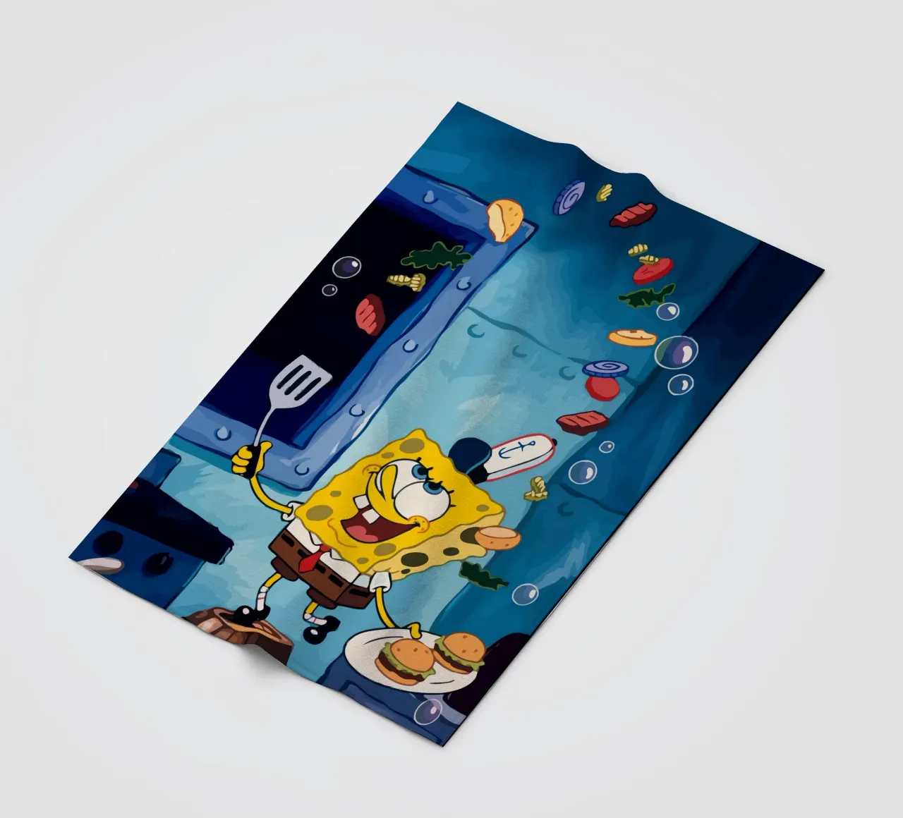 Spongebob is making a burger coperta in pile da Dumery Art