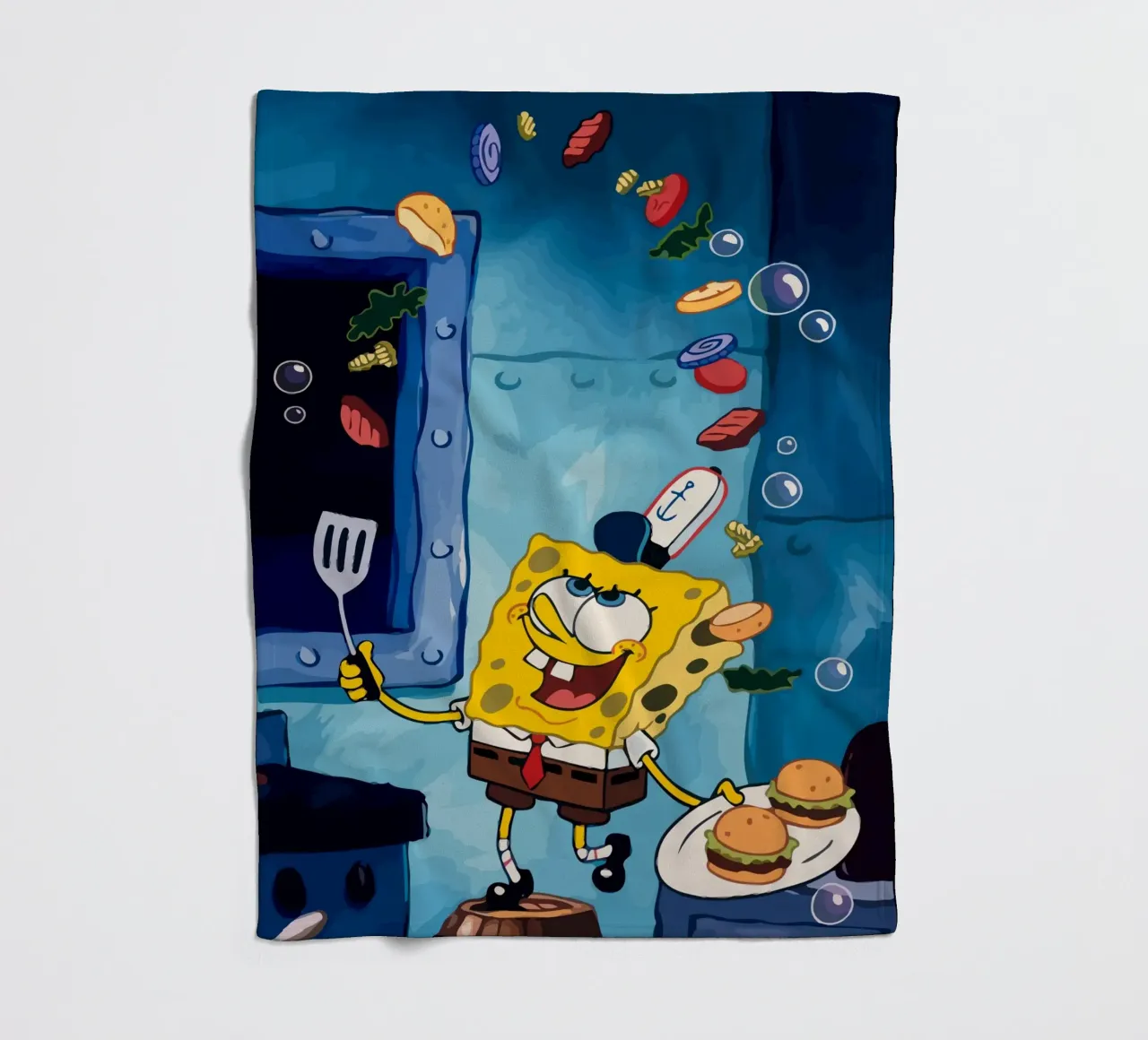 Spongebob is making a burger coperta in pile da Dumery Art