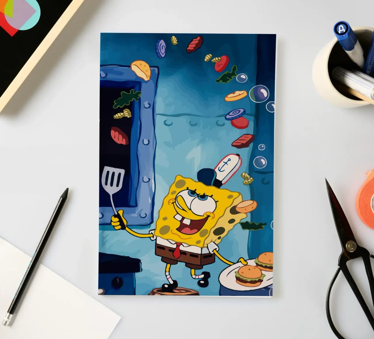 Spongebob is making a burger notebook by Dumery Art