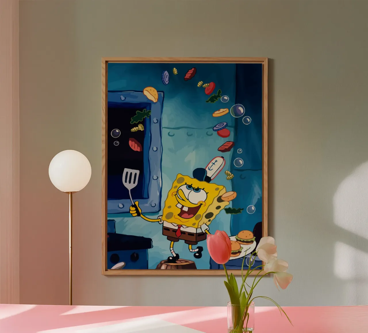 Spongebob is making a burger alluminio dibond da Dumery Art