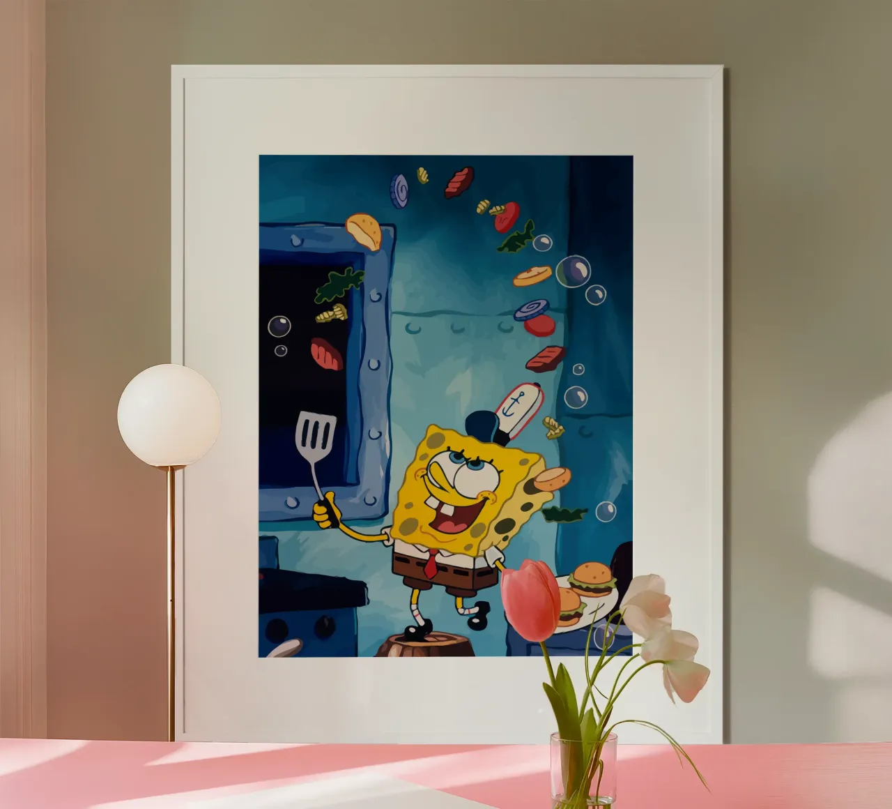 Spongebob is making a burger poster de Dumery Art