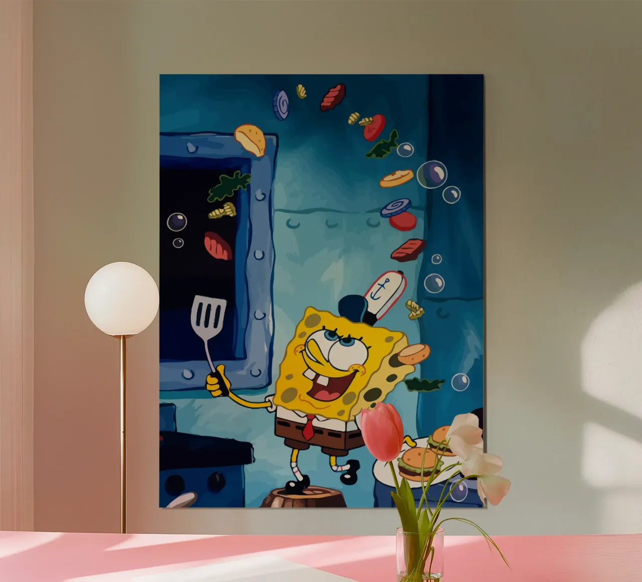 Spongebob is making a burger poster de Dumery Art