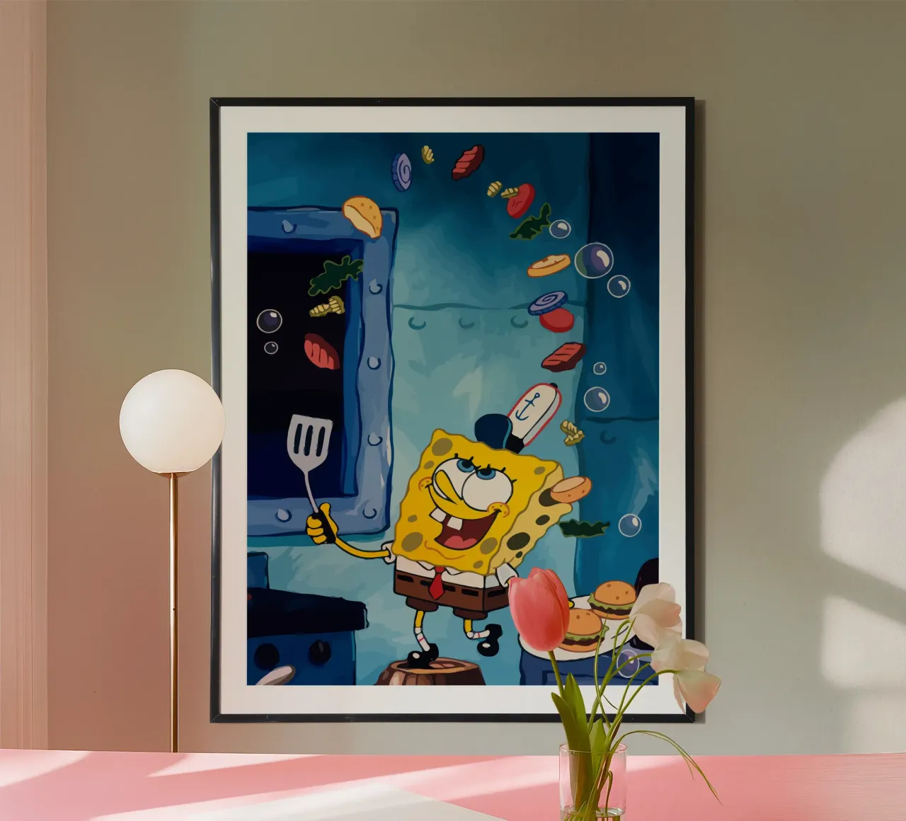 Spongebob is making a burger poster de Dumery Art