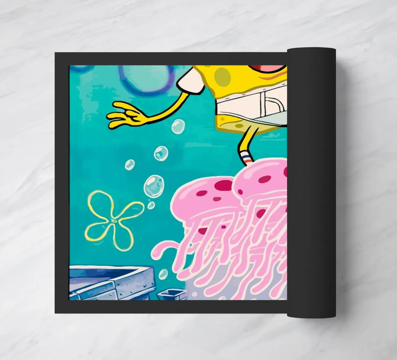 Spongebob riding a jellyfish zerbino da Dumery Art