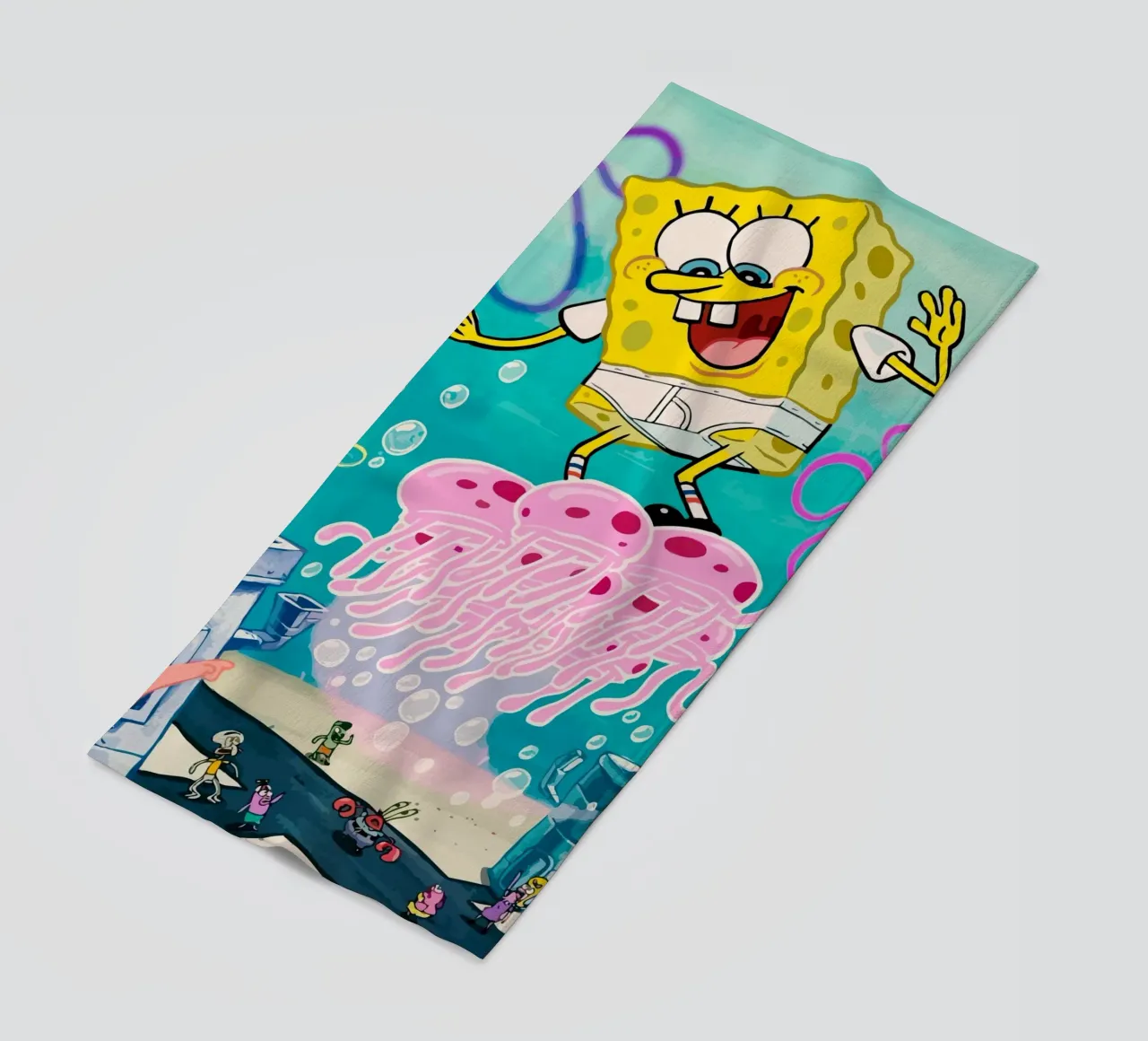 Spongebob riding a jellyfish telo mare da Dumery Art