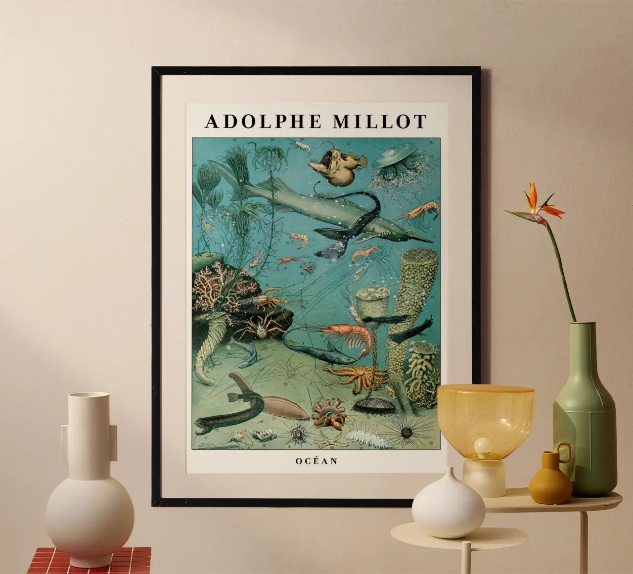 Poster scientifico d'epoca sull'oceano poster da Graham Robertson