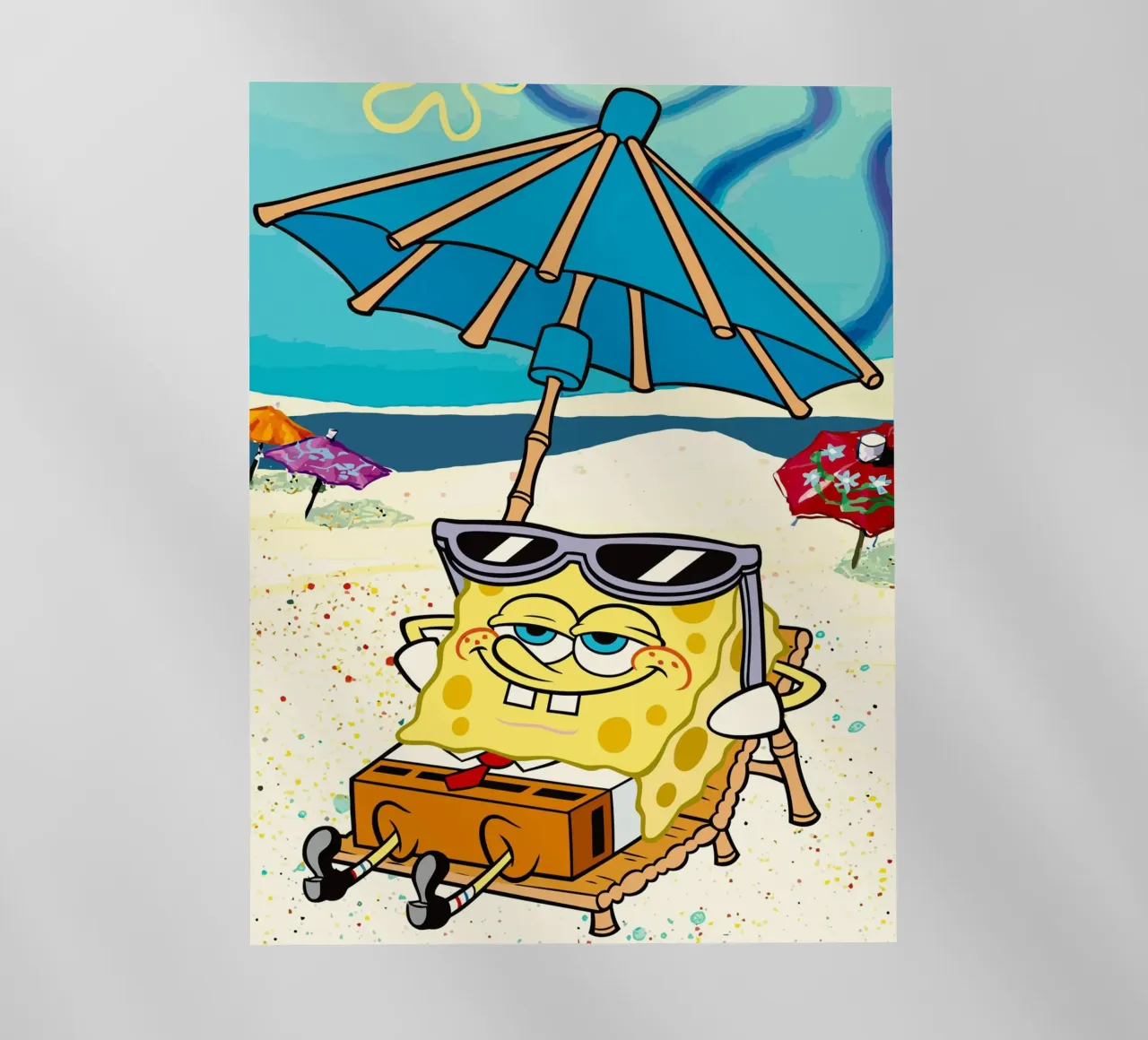SpongeBob relaxing under an umbrella pellicola backlit da Dumery Art