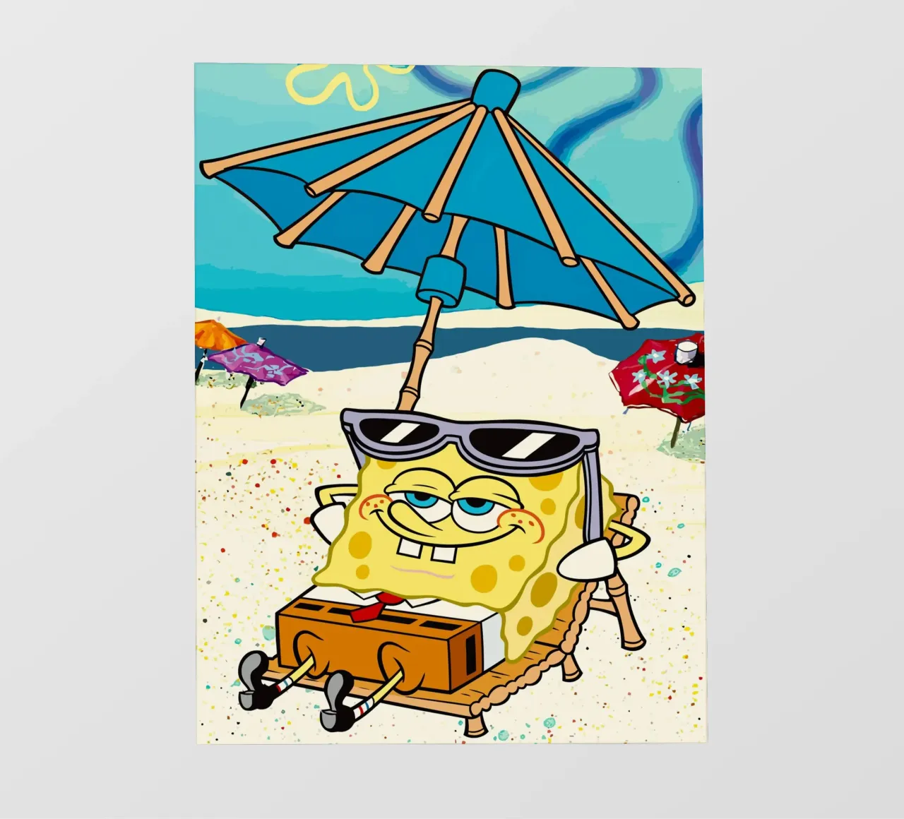 SpongeBob relaxing under an umbrella pellicola backlit da Dumery Art