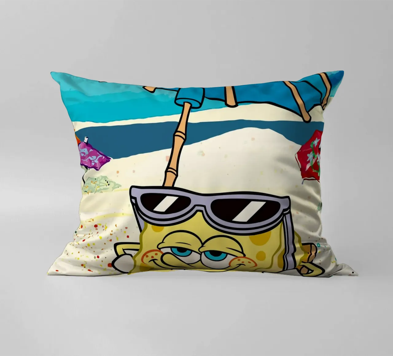 SpongeBob relaxing under an umbrella cuscino da Dumery Art