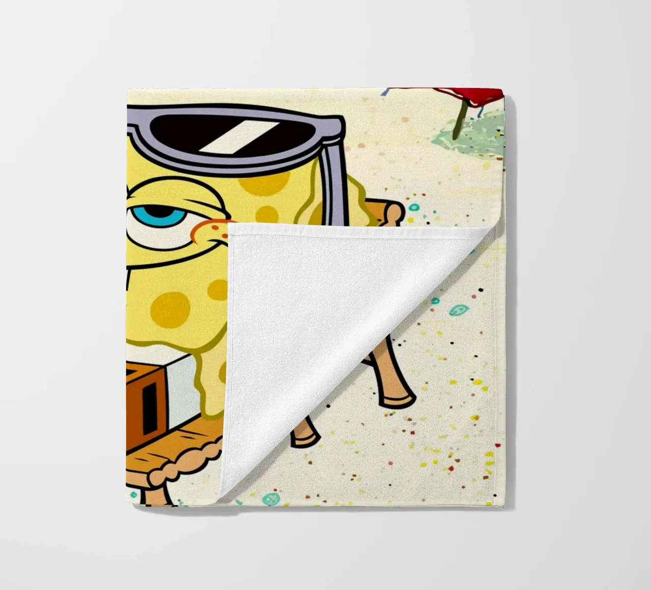 SpongeBob relaxing under an umbrella telo mare da Dumery Art