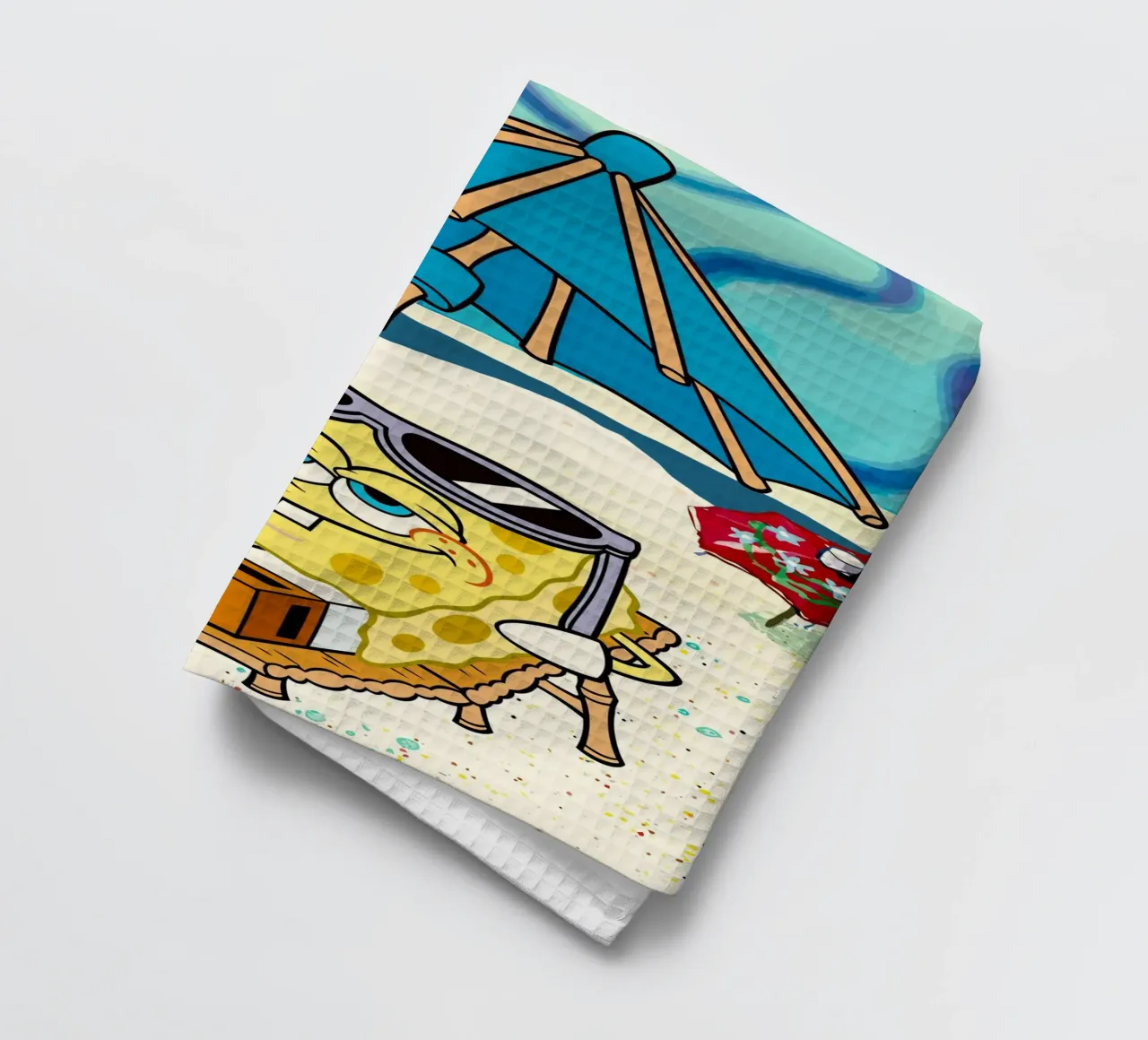 SpongeBob relaxing under an umbrella canovaccio da cucina da Dumery Art