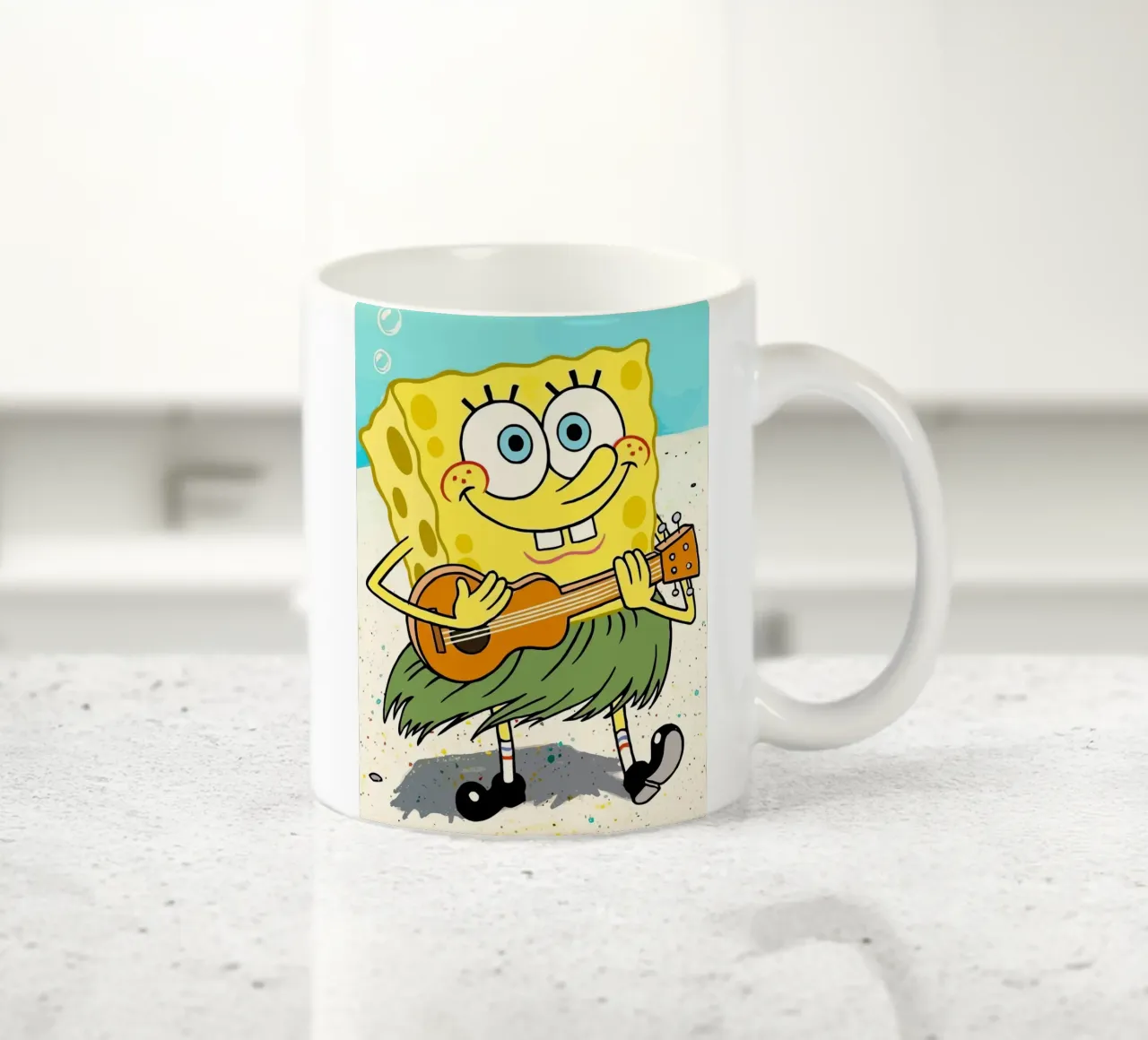 SpongeBob playing guitar tazza in ceramica da Dumery Art