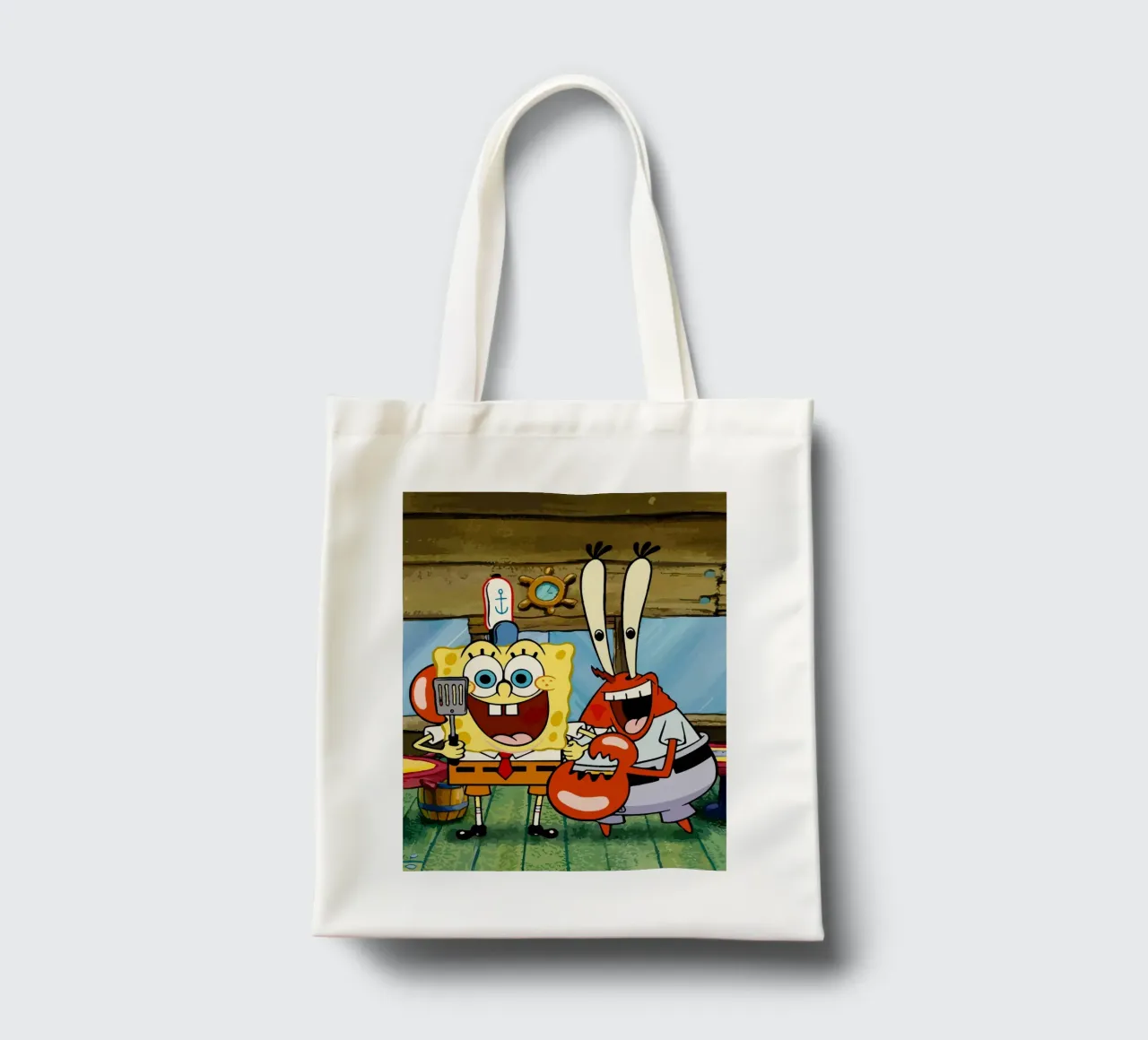 Spongebob and Mr.Krabs borsa in juta da Dumery Art