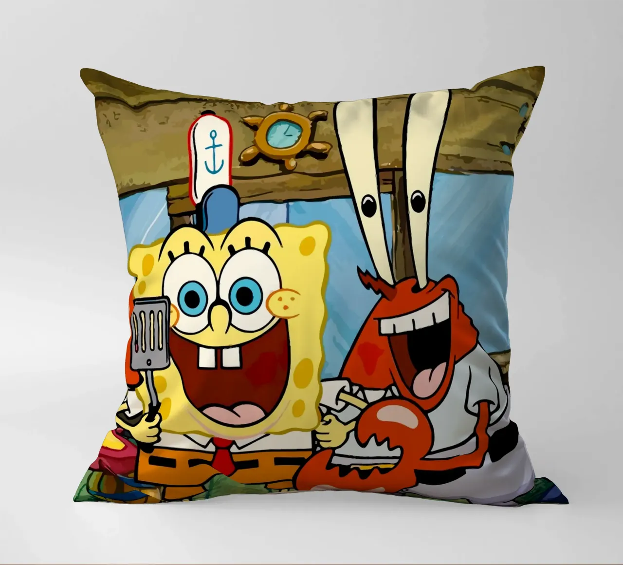 Spongebob and Mr.Krabs cuscino da Dumery Art
