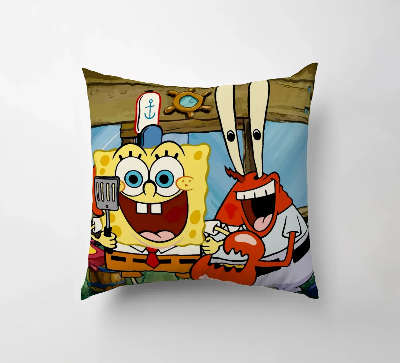 Spongebob and Mr.Krabs cuscino da Dumery Art