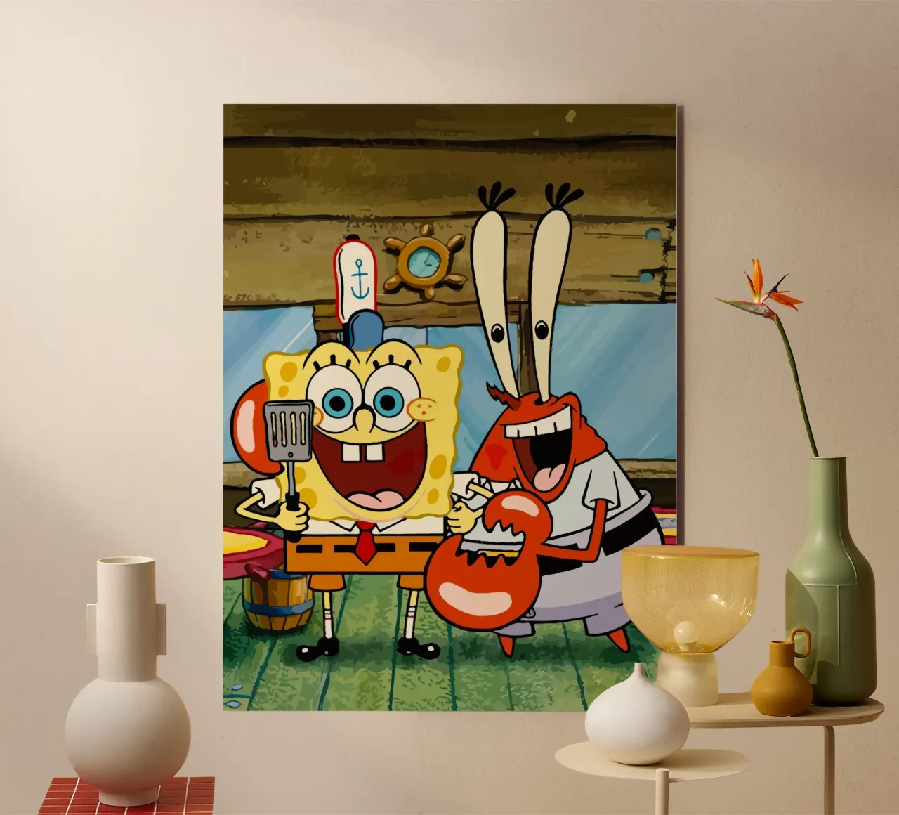 Spongebob and Mr.Krabs alluminio dibond da Dumery Art