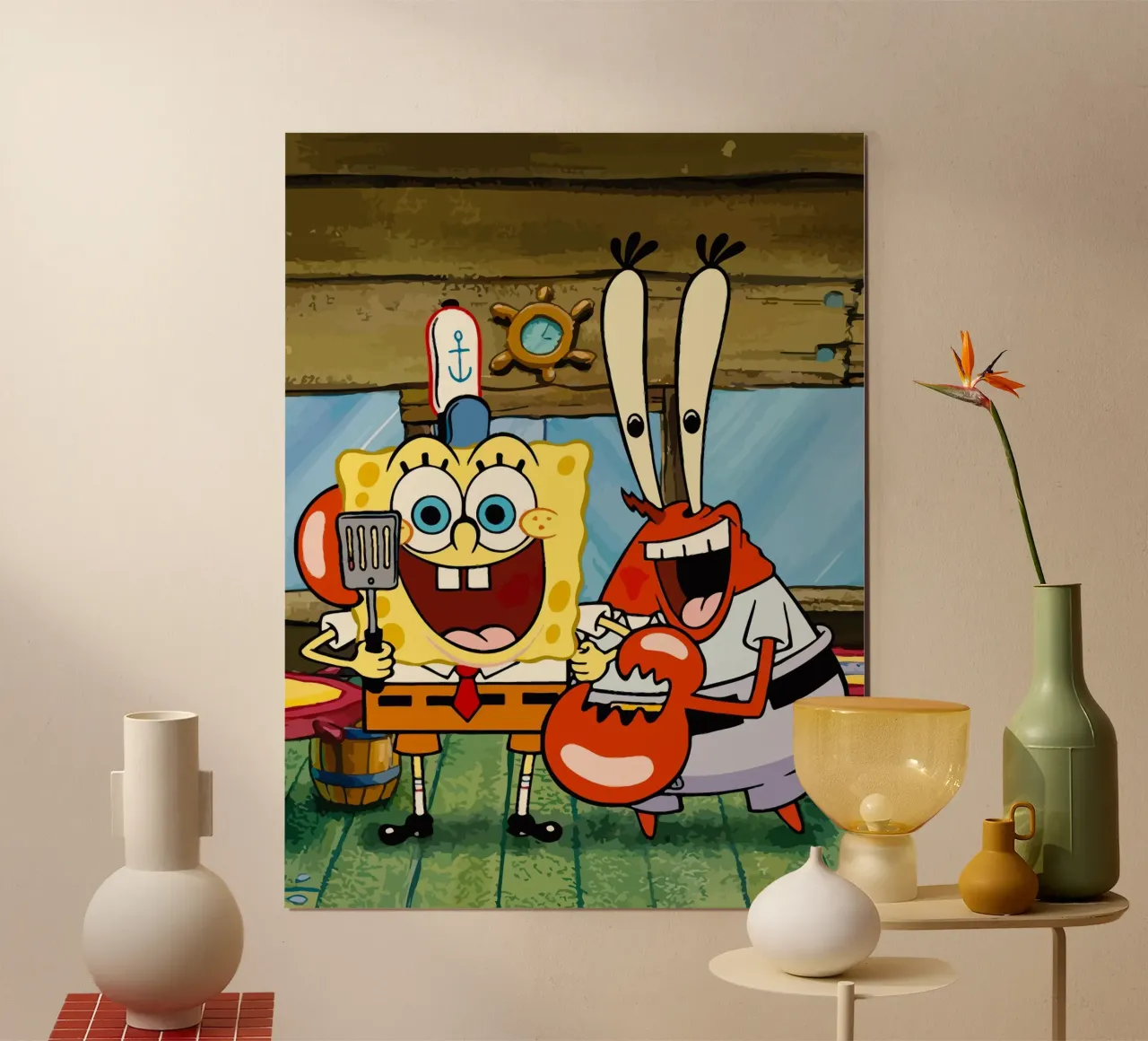 Spongebob and Mr.Krabs poster con marco de plástico de Dumery Art