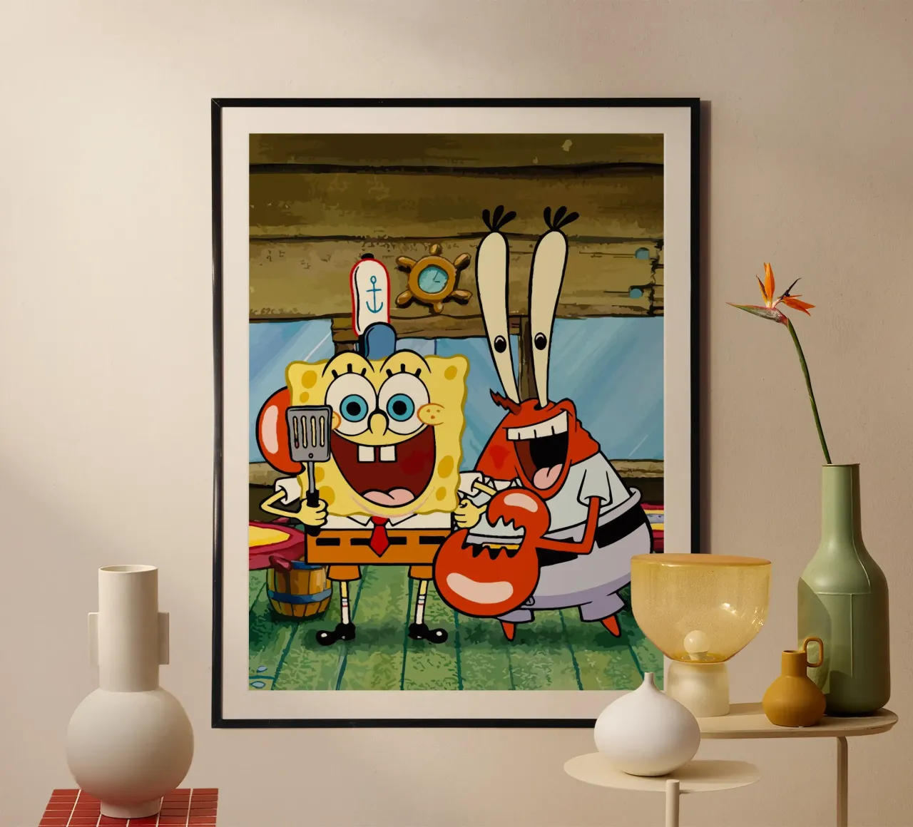 Spongebob and Mr.Krabs poster con marco de plástico de Dumery Art