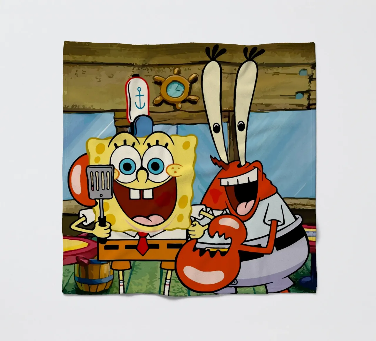 Spongebob and Mr.Krabs Fleecedecke von Dumery Art
