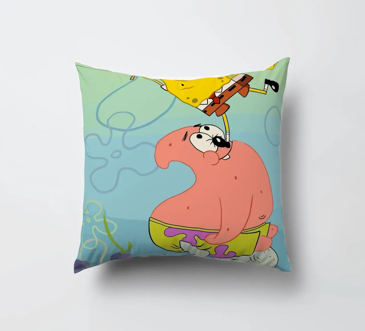 SpongeBob, Patrick, and Squidward work together to catch je cuscino da Dumery Art
