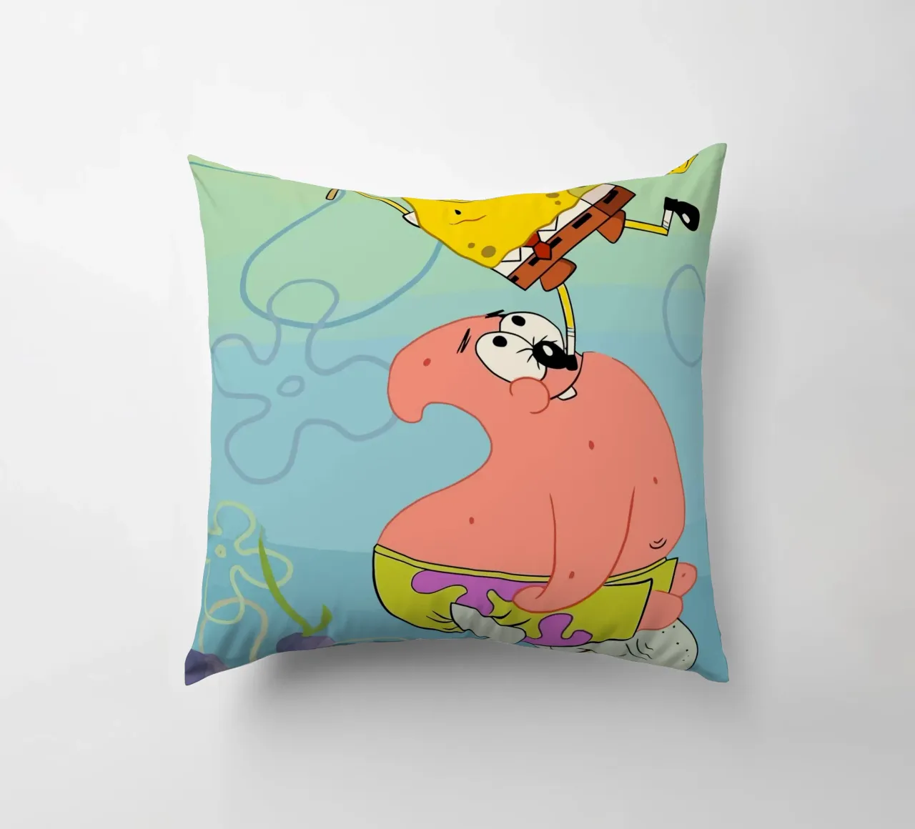 SpongeBob, Patrick, and Squidward work together to catch je cuscino da Dumery Art