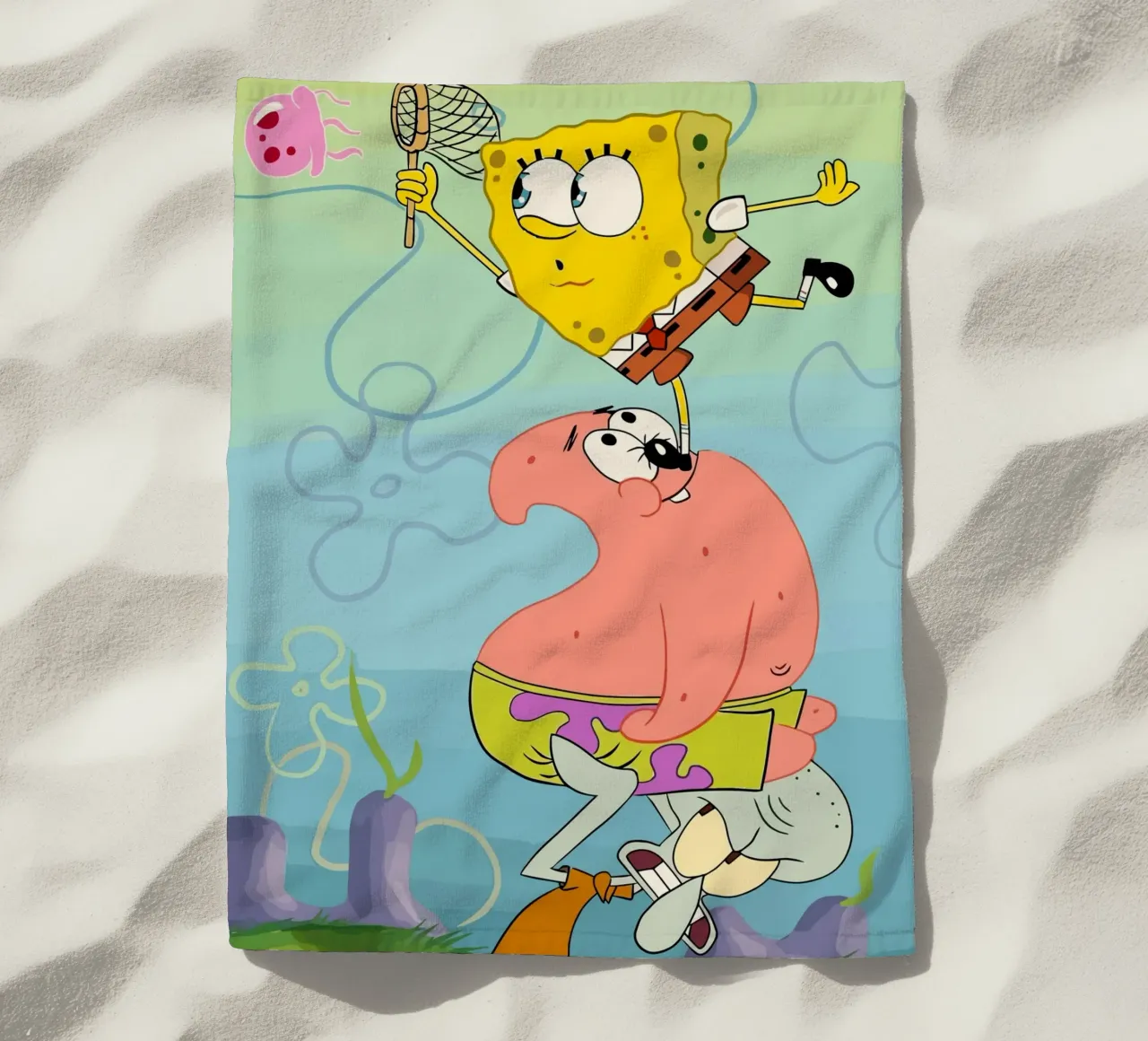 SpongeBob, Patrick, and Squidward work together to catch je telo mare da Dumery Art