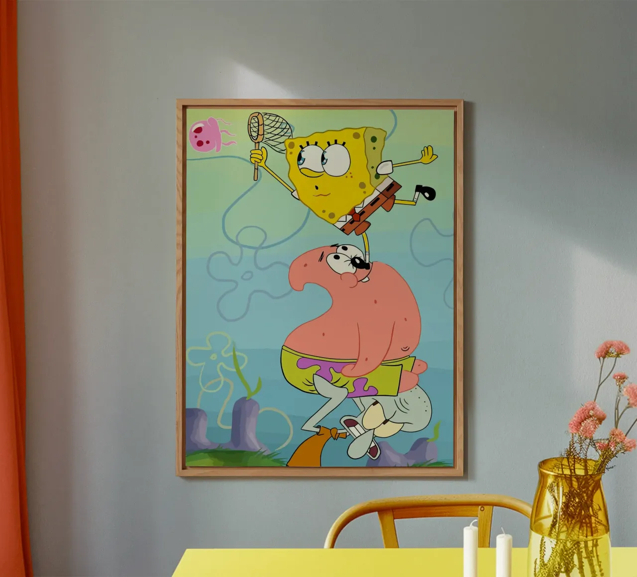 SpongeBob, Patrick, and Squidward work together to catch je alluminio dibond da Dumery Art
