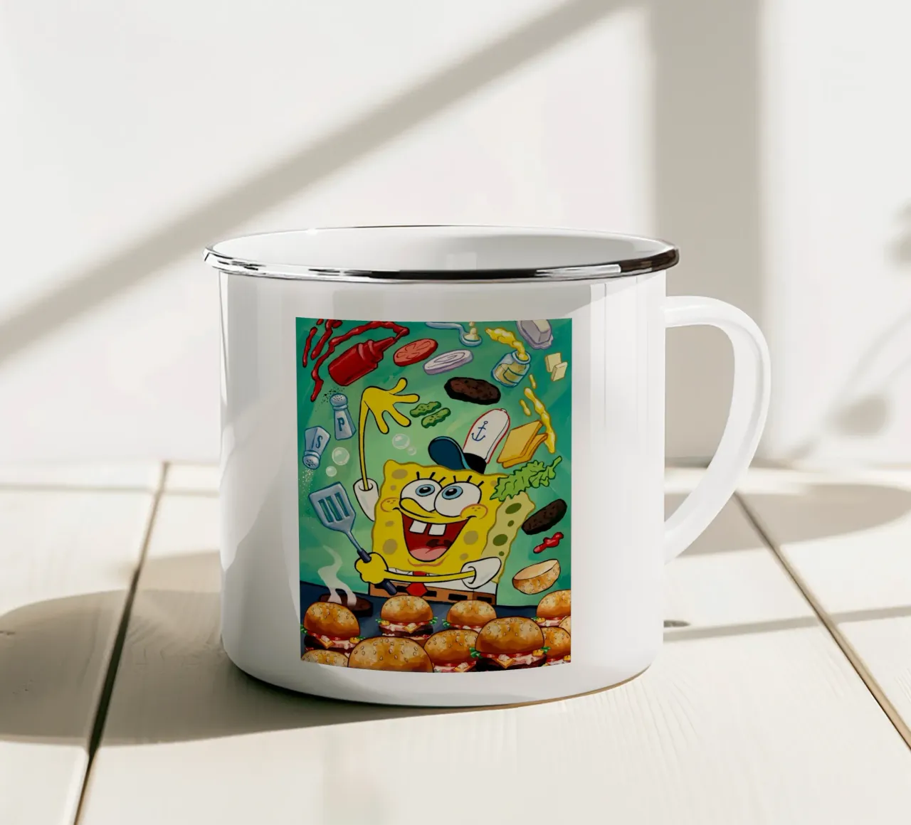 SpongeBob makes burgers tazza in smalto da Dumery Art