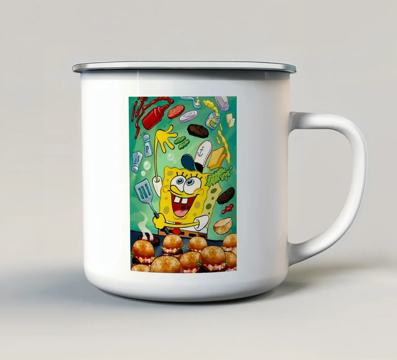 SpongeBob makes burgers tazza in smalto da Dumery Art